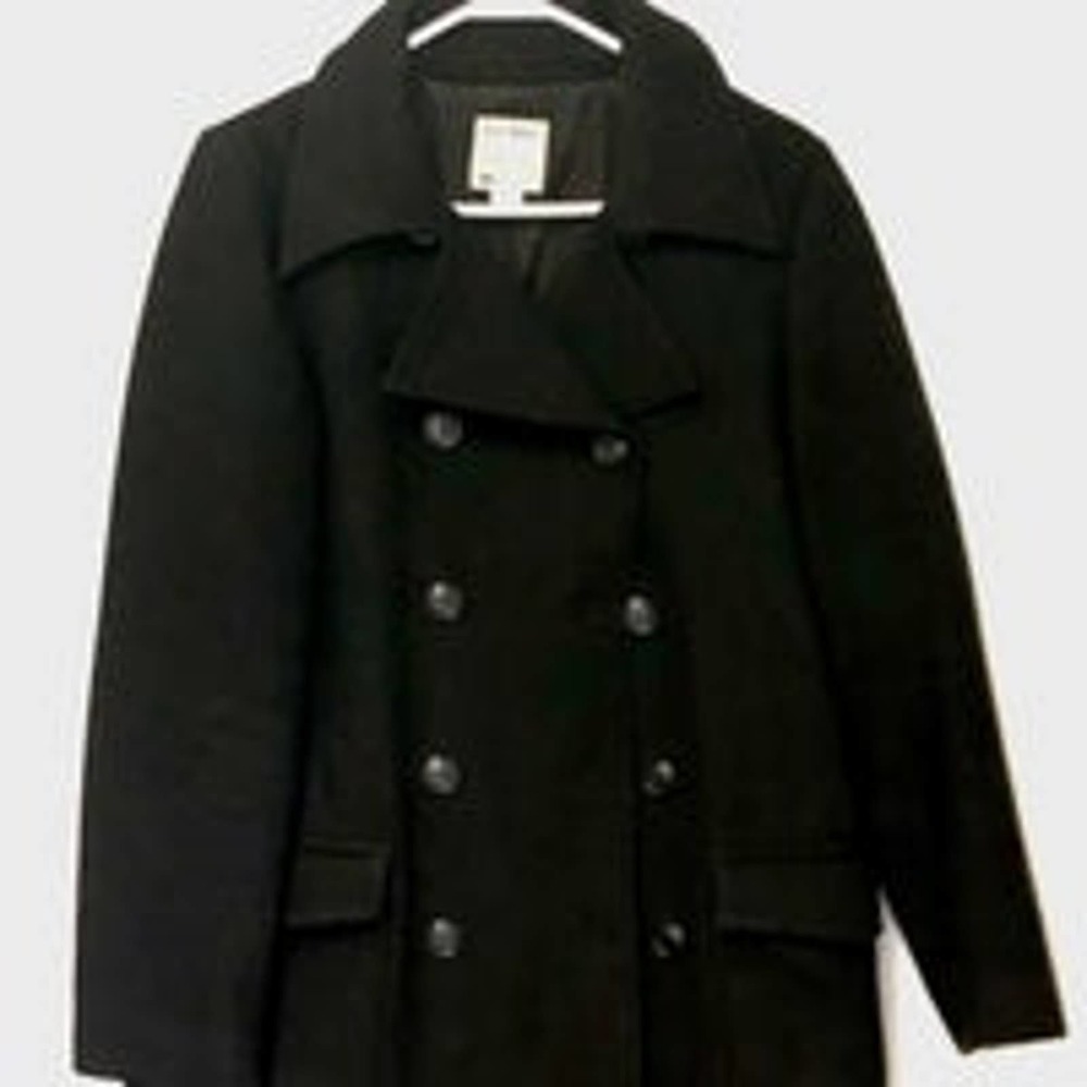 Old Navy Women’s Pea Coat Black Size Medium EUC‎